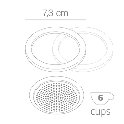 Sostituisci guarnizioni caffettiera 6 tazze—Tirolix
