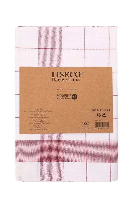 Panni Vetri 6 Pz. 65x70 cm Rosso - Tirolix