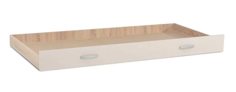 Bettkasten für Einzelbett / Gästebett, Farbe: Eiche Braun / Creme - 80 x 190 cm (B x L)