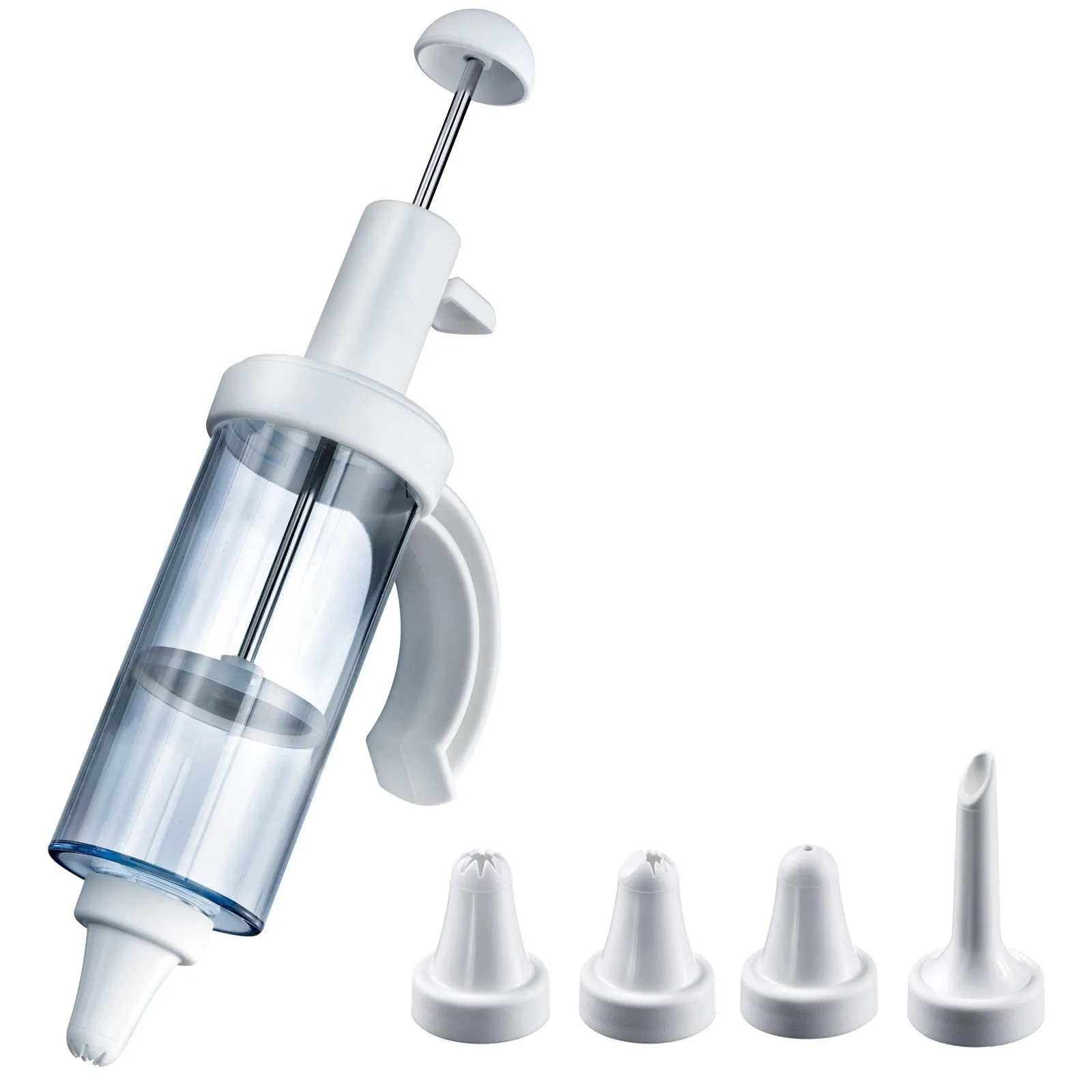 Garnier- und Krapfenspritze, 180 ml mit Edelstahl Kolben für festere Cremes