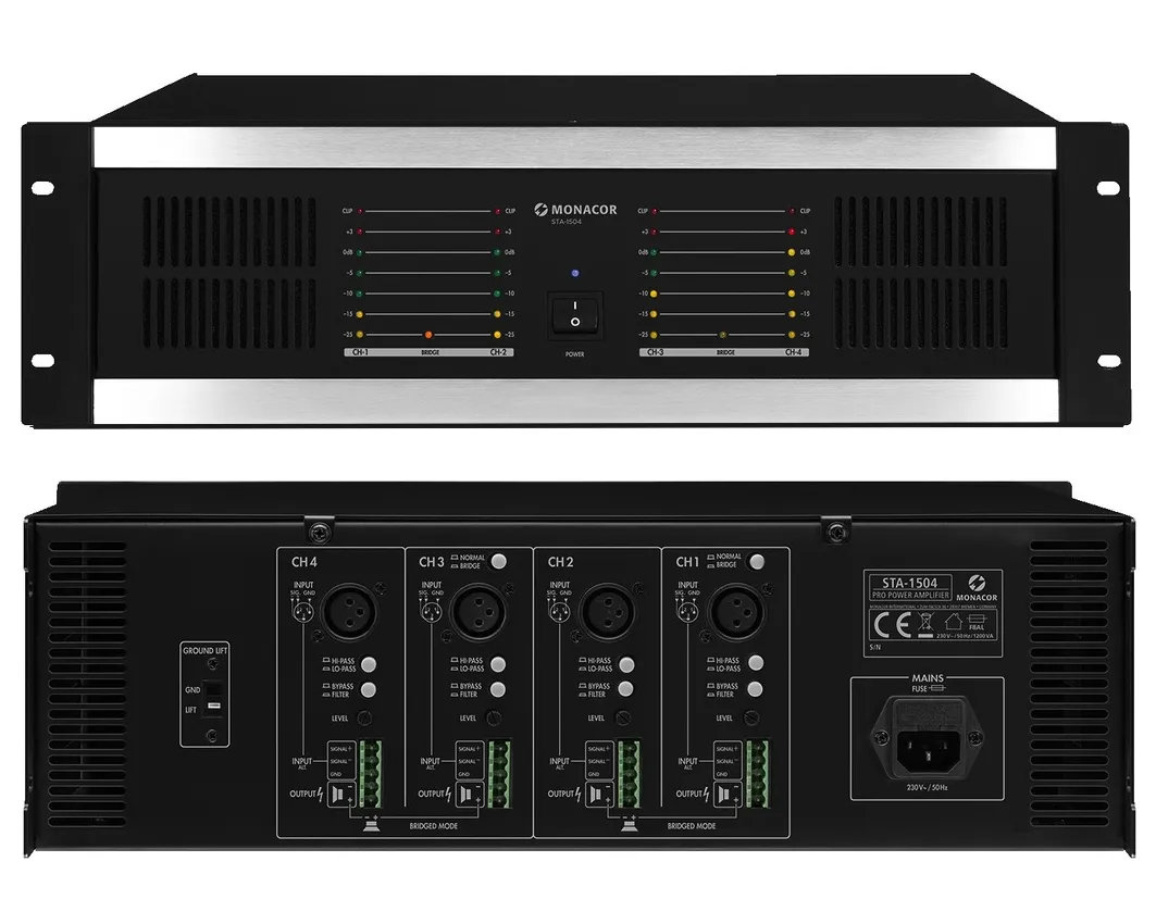 4Kanal Verstärker mit 4x200W = 800W STA-1504 Multiroom