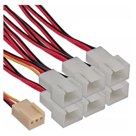 Lüfterkabel 3pol Buchse 6x 3pol Stecker Lüfter 6-fach Y-Adpter