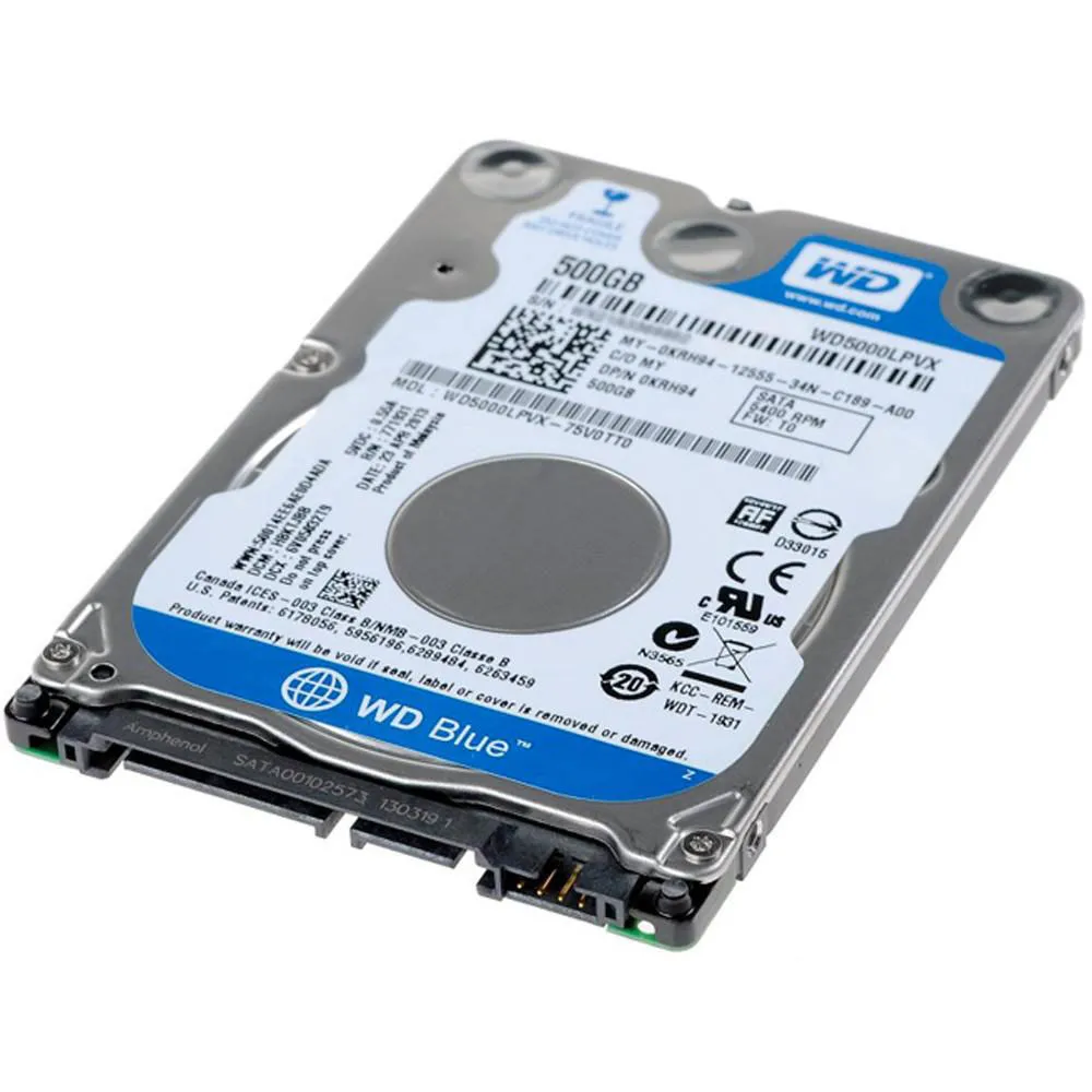 500GB Festplatte SATA mit 5400Umin 8MB Cache 2,5zoll WD5000LPVX gebrauchte HDD