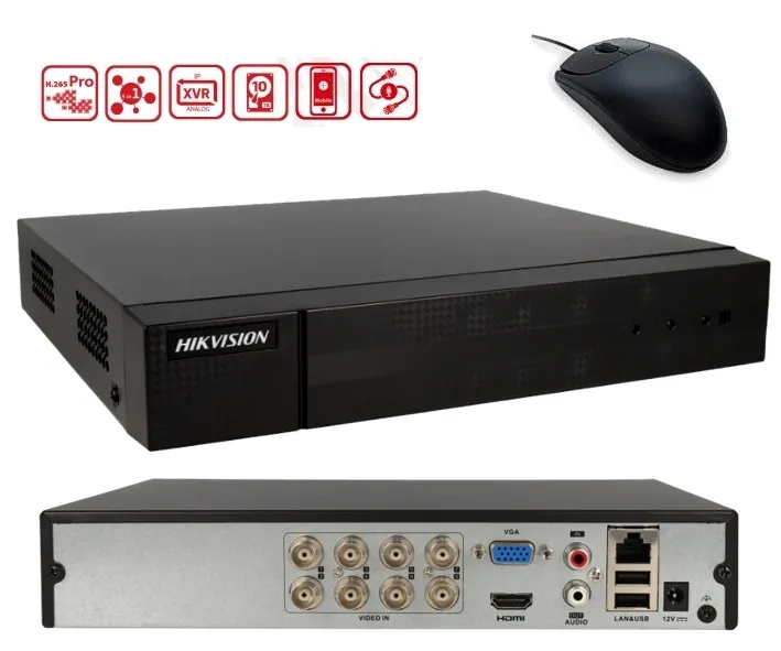 DVR Rekorder 8-Kanal 5in1 BNC AHD TVI CVI und 2xIP-Kanal Analog Onvif APP
