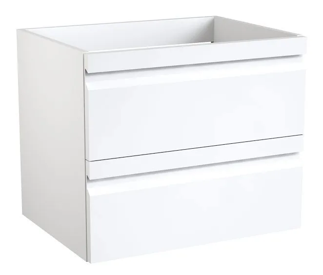 Waschtischunterschrank Bikaner 02, Farbe: Weiß glänzend – 50 x 59 x 45 cm (H x B x T)