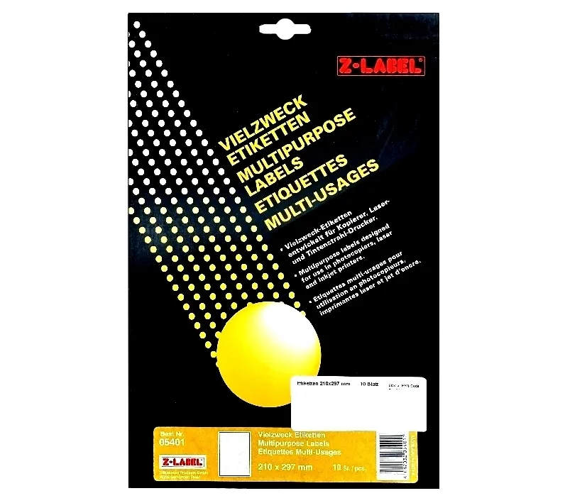 A4 Etiketten in ROT 10-Blatt A4 für Laser-Ink-Kopierer