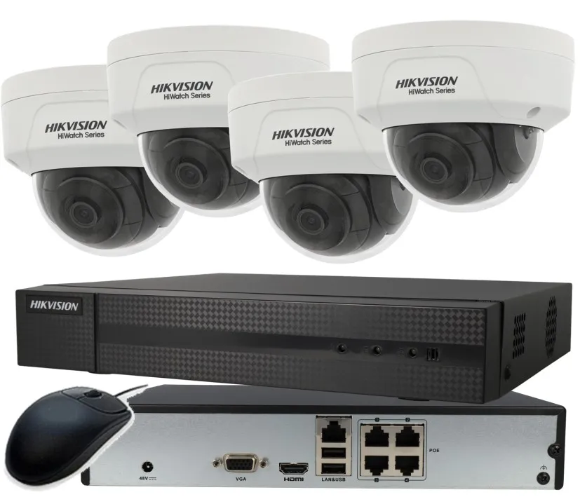 Kameraset 24D 1x Rekorder NVR mit 1TB HDD Maus und 4x Domekamera