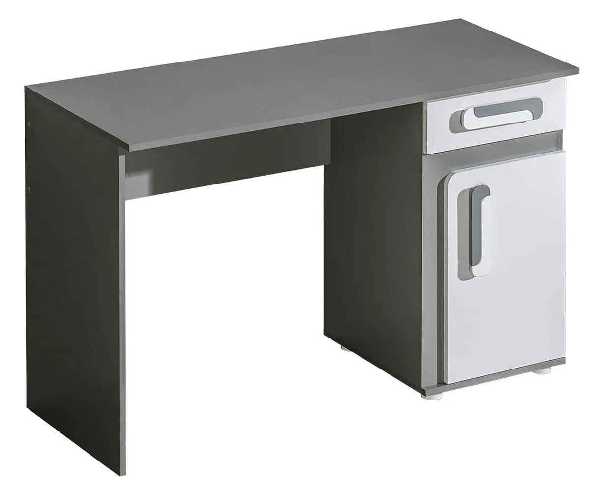 Jugendzimmer - Schreibtisch Oskar 09, Farbe: Anthrazit / Weiß - 80 x 120 x 50 cm (H x B x T)