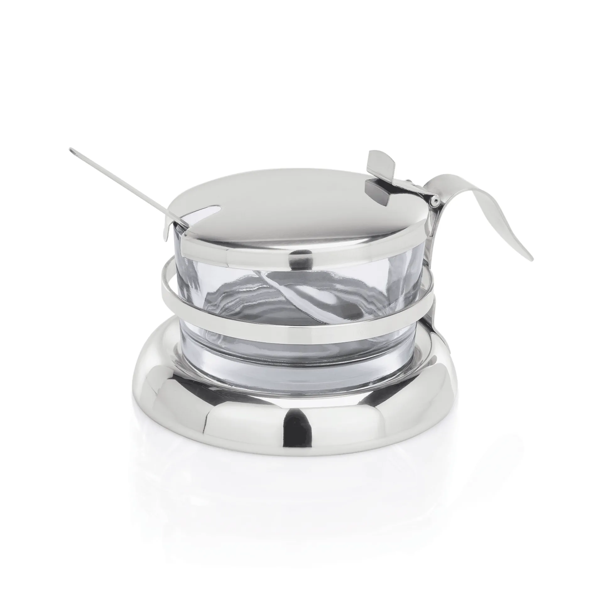 WAS Parmesan/Marmeladen Menage, Ø 9 cm, Edelstahl, Glas