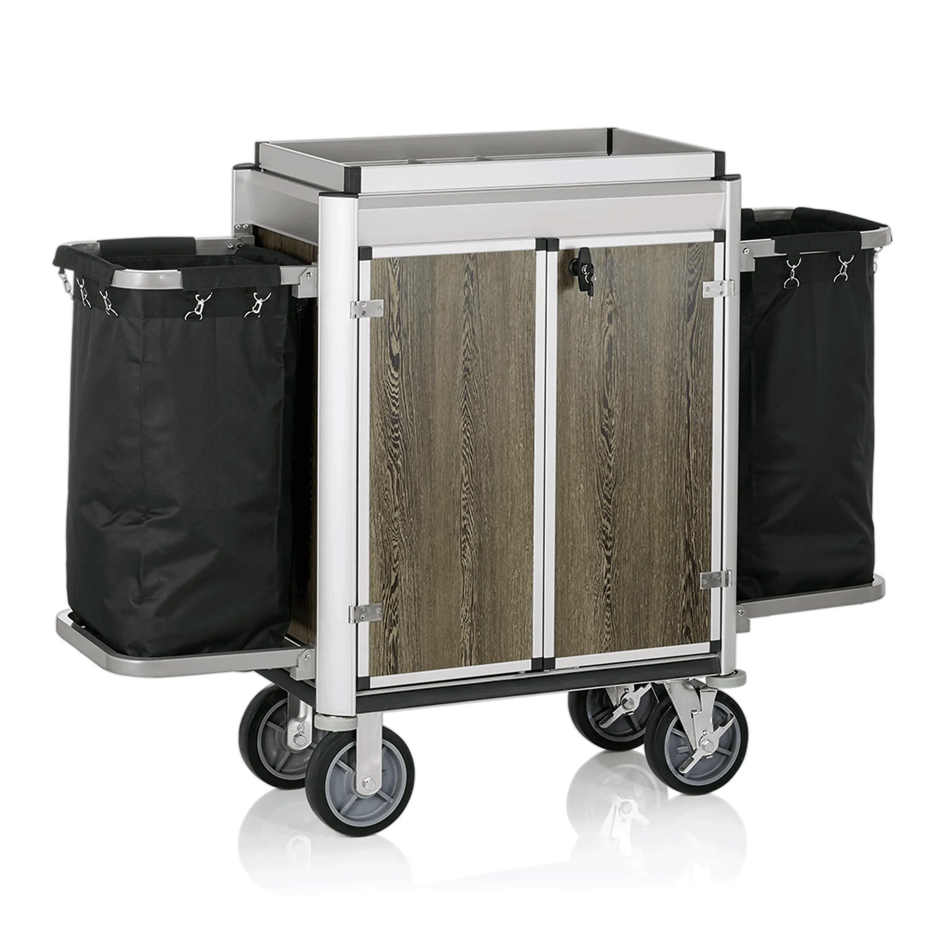 WAS Zimmerservicewagen, 2 Wäschesäcke, 154,5 x 51 x 113,5 cm, helle Kantenprofil