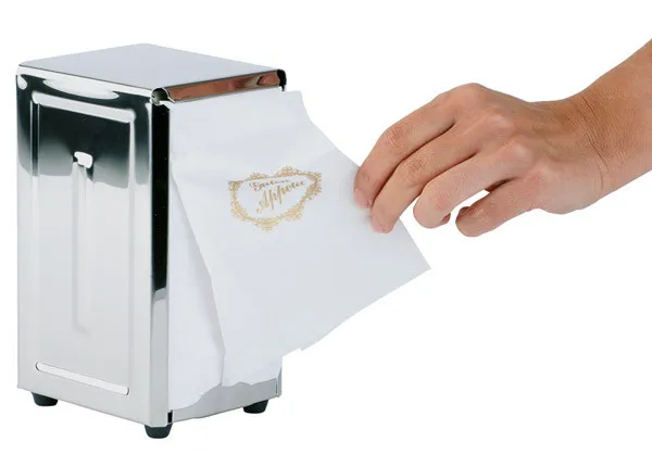 APS Serviettenhalter 10 x 11,5 cm, H: 18,5 cm , Edelstahl, hochglanzpoliert