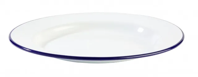 Assheuer Teller, flach -Enamelware- innen: weiß Ø 24 cm, H: 2 cm