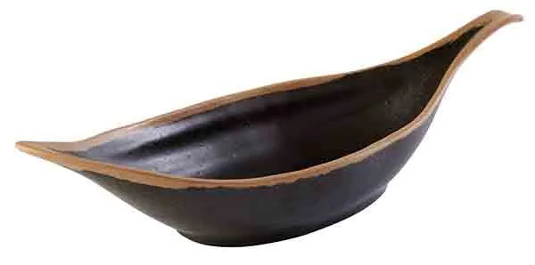 APS Blattschale -CROCKER- 42 x 14 cm, H: 9,5 cm , Melamin, braun