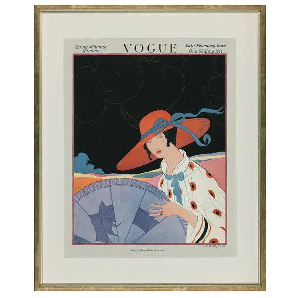 Ablo Blommaert gerahmtes Bild Vogue Cover Februar 1917 (65x80cm)