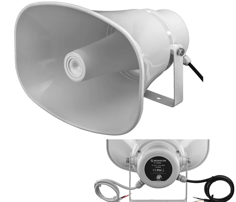 Aktiver Outdoorlautsprecher 30W mit Verstärker 12-24V aktiver IP66 Hornlautsprecher IT130AK