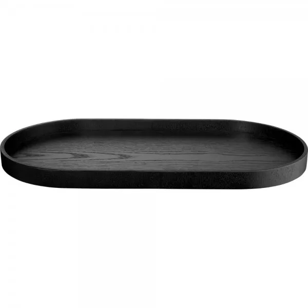 Asa Holztablett Wood Oval Schwarz (22,5x44cm)