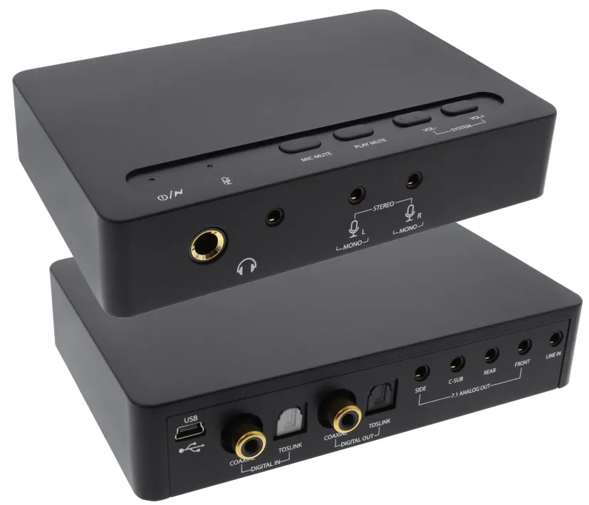 Medienkonverter Audiowandler Ditital zu Analog Toslink SPDIF Klinke 7.1 Analog out