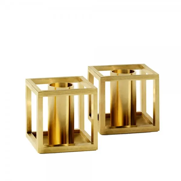 Audo Kerzenhalter-Set Kubus Micro Gold (2-teilig)