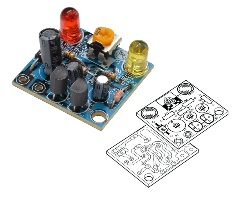 Bausatz Blinker einstellbar Wechselblinker für LED Leuchtdioden Blinkelektronik Blinkgeber