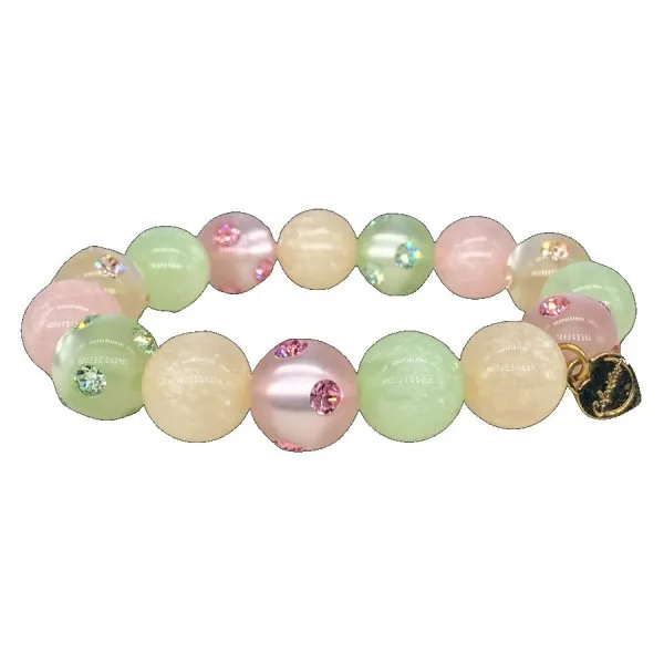 Coloristers Perlenarmband Como Pastell mit Kristallen (Größe:M-L)