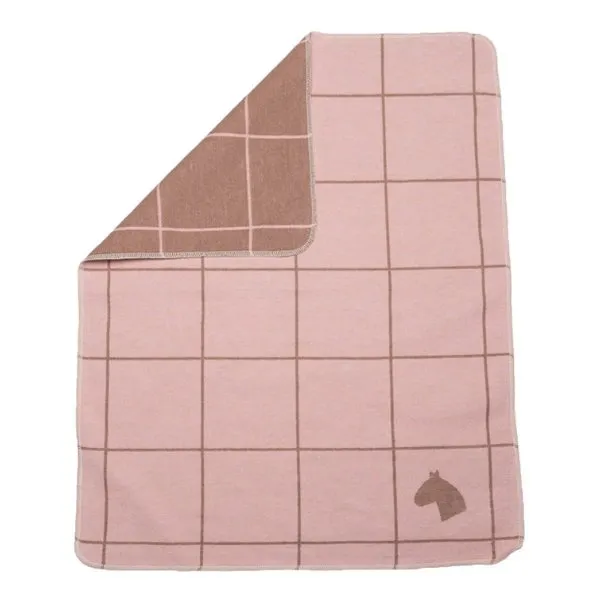 David Fussenegger Babydecke Juwel mit Stick Pferd/ Karo Altrosa