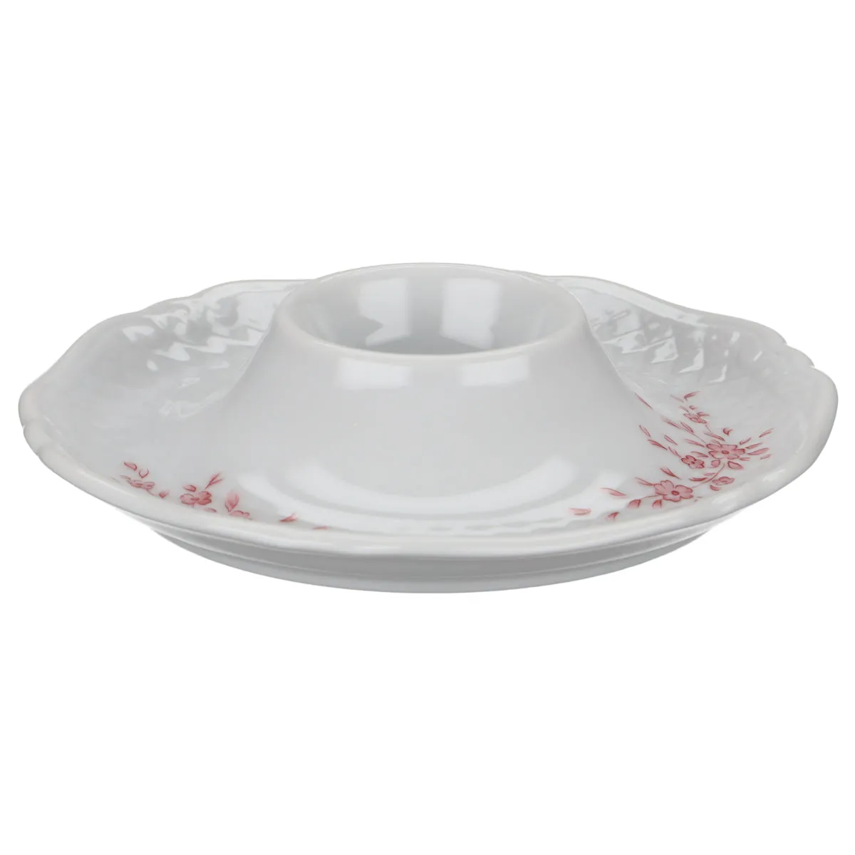 Eierbecher mit Schalenablage - Eschenbach Escorial Rosa Blütenranke