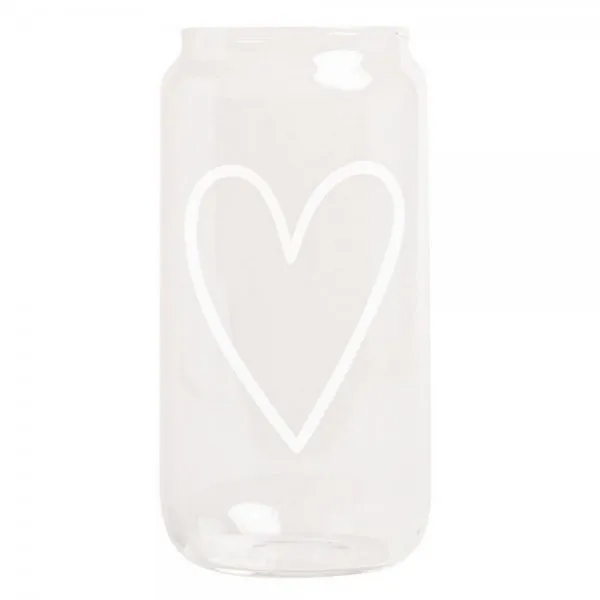 Eulenschnitt Hohes Trinkglas Herz (500 ml)