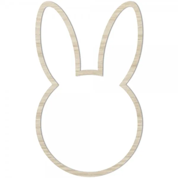 Eulenschnitt Holzkranz Hase Natur (23x14cm)