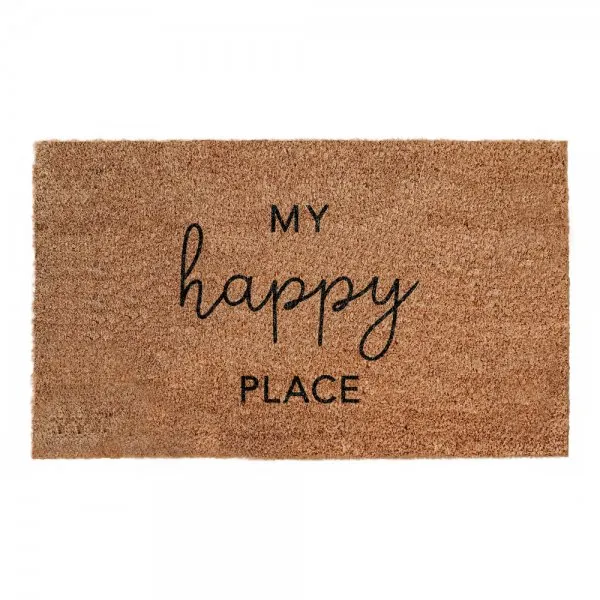 Eulenschnitt Kokos-Fußmatte Happy Place (75x45cm)