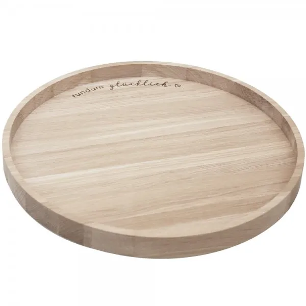 Eulenschnitt Tablett Eiche Rundum Glücklich (36cm)