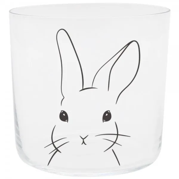Eulenschnitt Trinkglas Hase Schwarz (8,5cm)