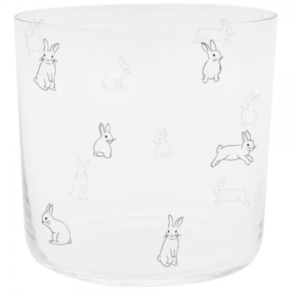 Eulenschnitt Trinkglas Kaninchen Schwarz (8,5cm)
