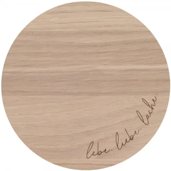 Eulenschnitt Untersetzer Eiche Lebe Liebe Lache