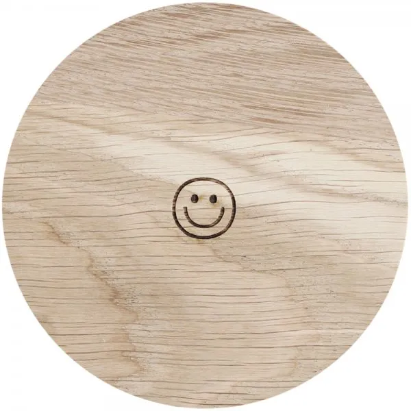 Eulenschnitt Untersetzer Eiche Smiley
