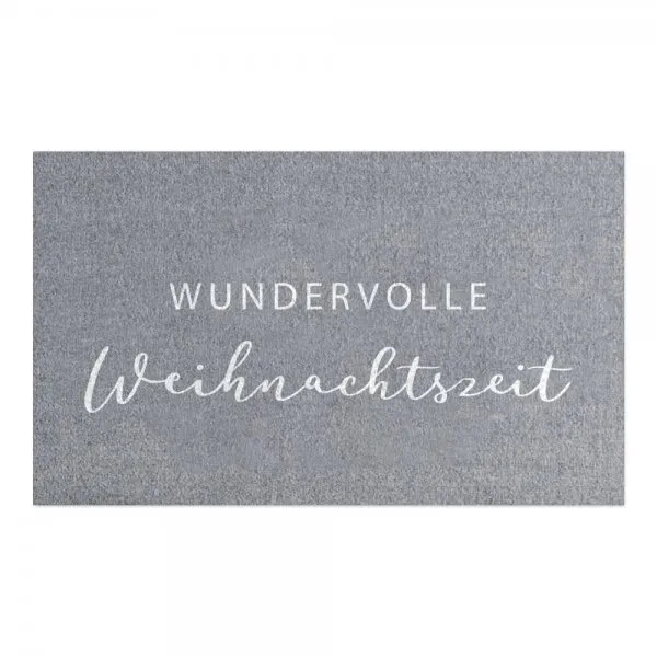 Eulenschnitt Waschbare Fußmatte Weihnachtszeit Grau (75x45cm)