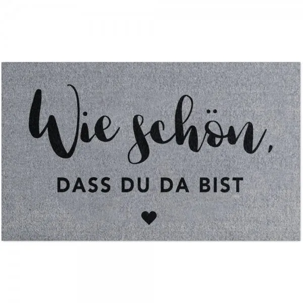 Eulenschnitt Waschbare Fußmatte Wie schön Grau (75x45cm)