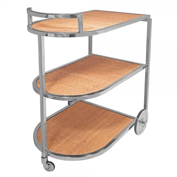 Fink Barwagen Catania Edelstahl mit Geflecht Oval