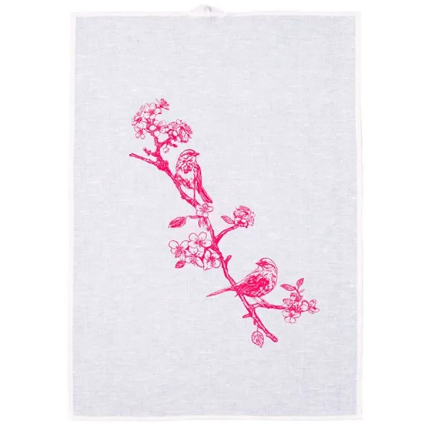 Frohstoff Geschirrtuch Spatz Neonpink