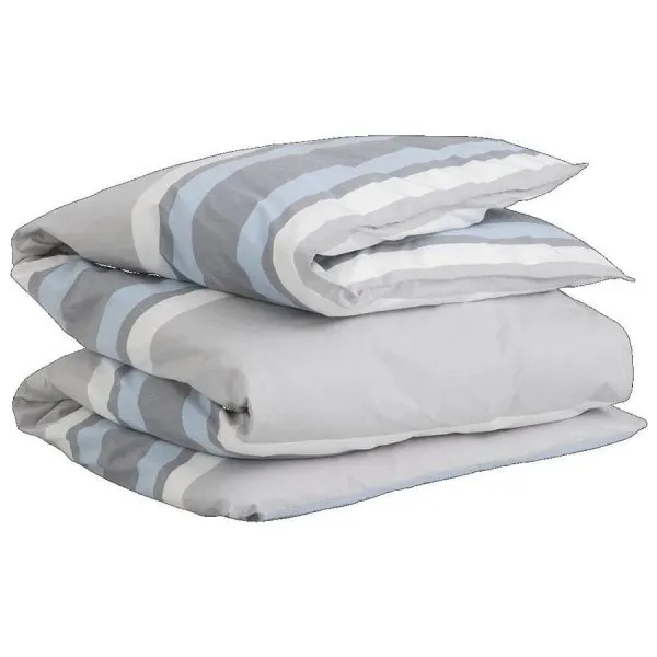 Gant Home Einzelbettbezug mit Reißverschluss Oxford Stripe Single Duvet Grey (135x200cm)