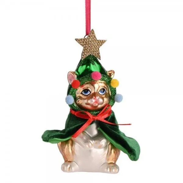 Gift Company Christbaumschmuck Katze Mit Weihnachtsbaumkostüm