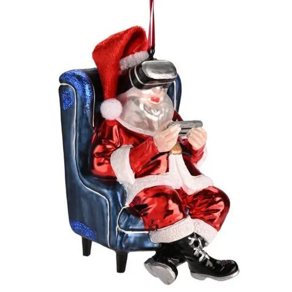 Gift Company Christbaumschmuck Santa im Gaming Stuhl