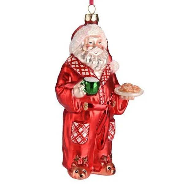 Gift Company Christbaumschmuck Santa mit Milch und Keksen