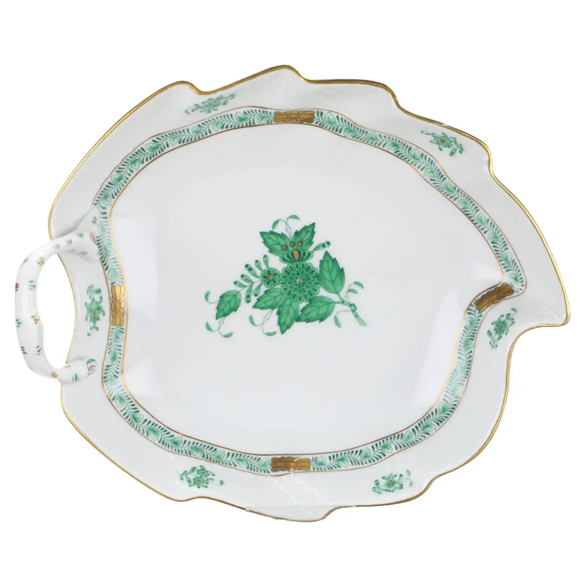Blattschale mittelgroß Modell 203 - Herend Ungarn Apponyi grün