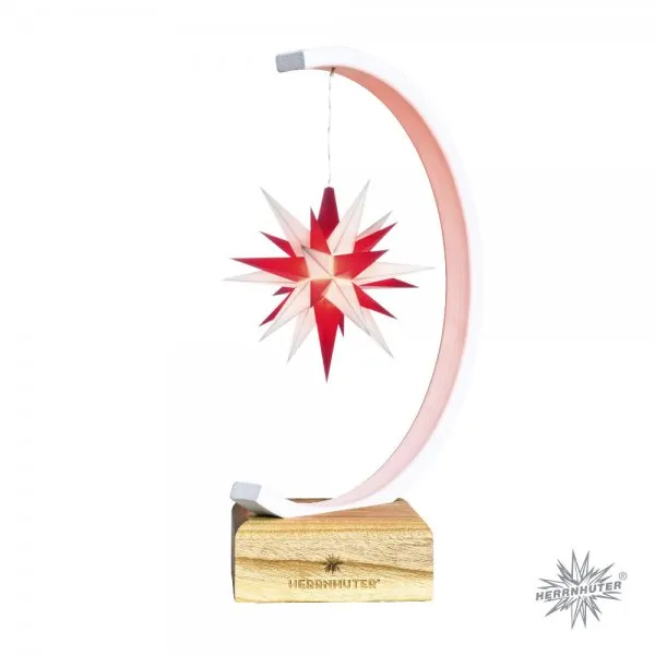 Herrnhuter Sternenbogen Metalldesign Weiß-Glitter A1e Kunststoff Weiß Rot