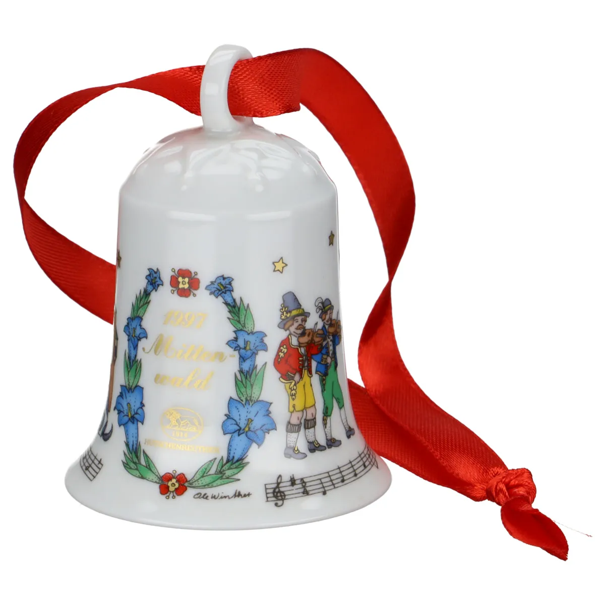 Weihnachtsglocke - 1997 Mittenwald - Hutschenreuther Weihnachtsartikel Weihnachtsglocken ohne OVP