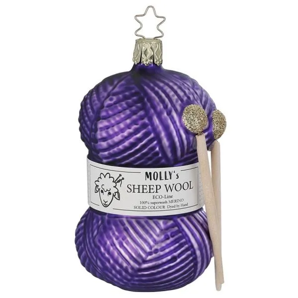 INGE-GLAS Christbaumschmuck Strickfreude Pflaume