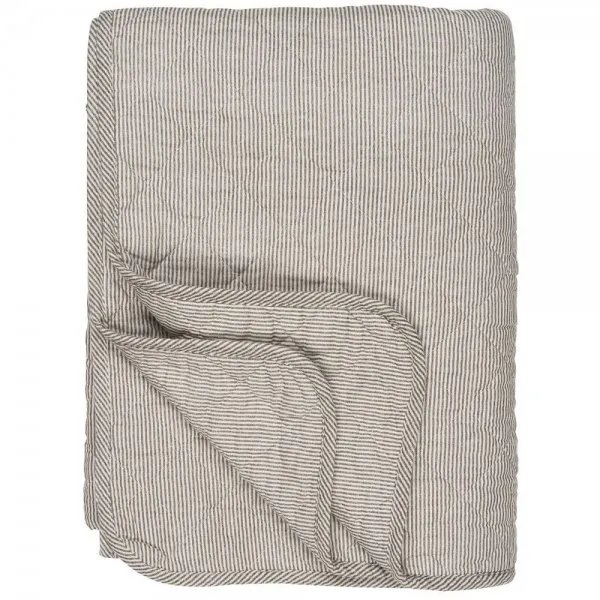 Ib Laursen Tagesdecke Quilt Weiß Erdfarben Gestreift (130x180cm)