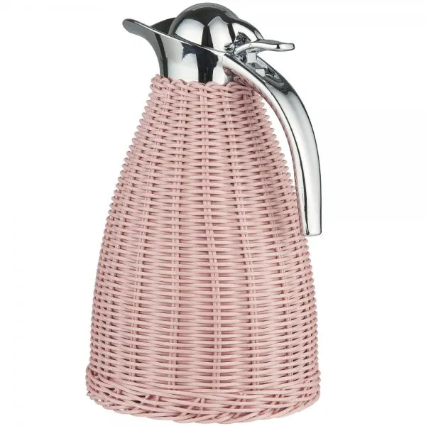Ib Laursen Thermoskanne Polyrattangeflecht Hellrosa