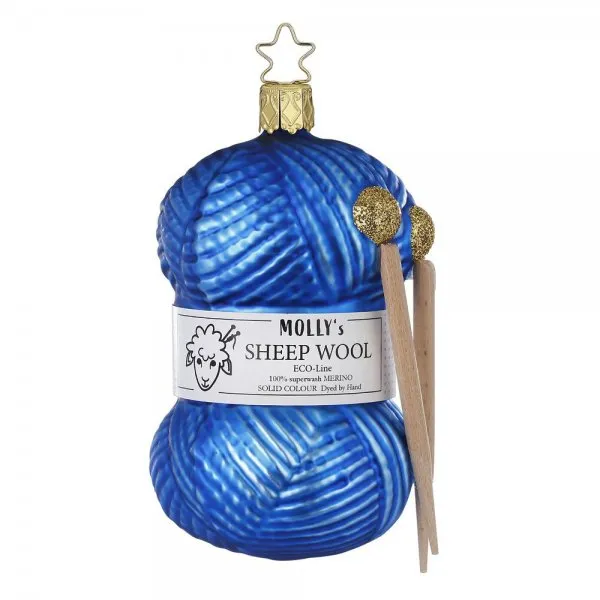 Inge Glas Christbaumschmuck Strickfreude Blau