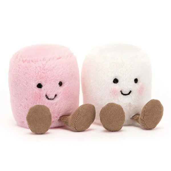 Jellycat Kuscheltier Marshmallows Pink und Weiß Amuseable (9cm)